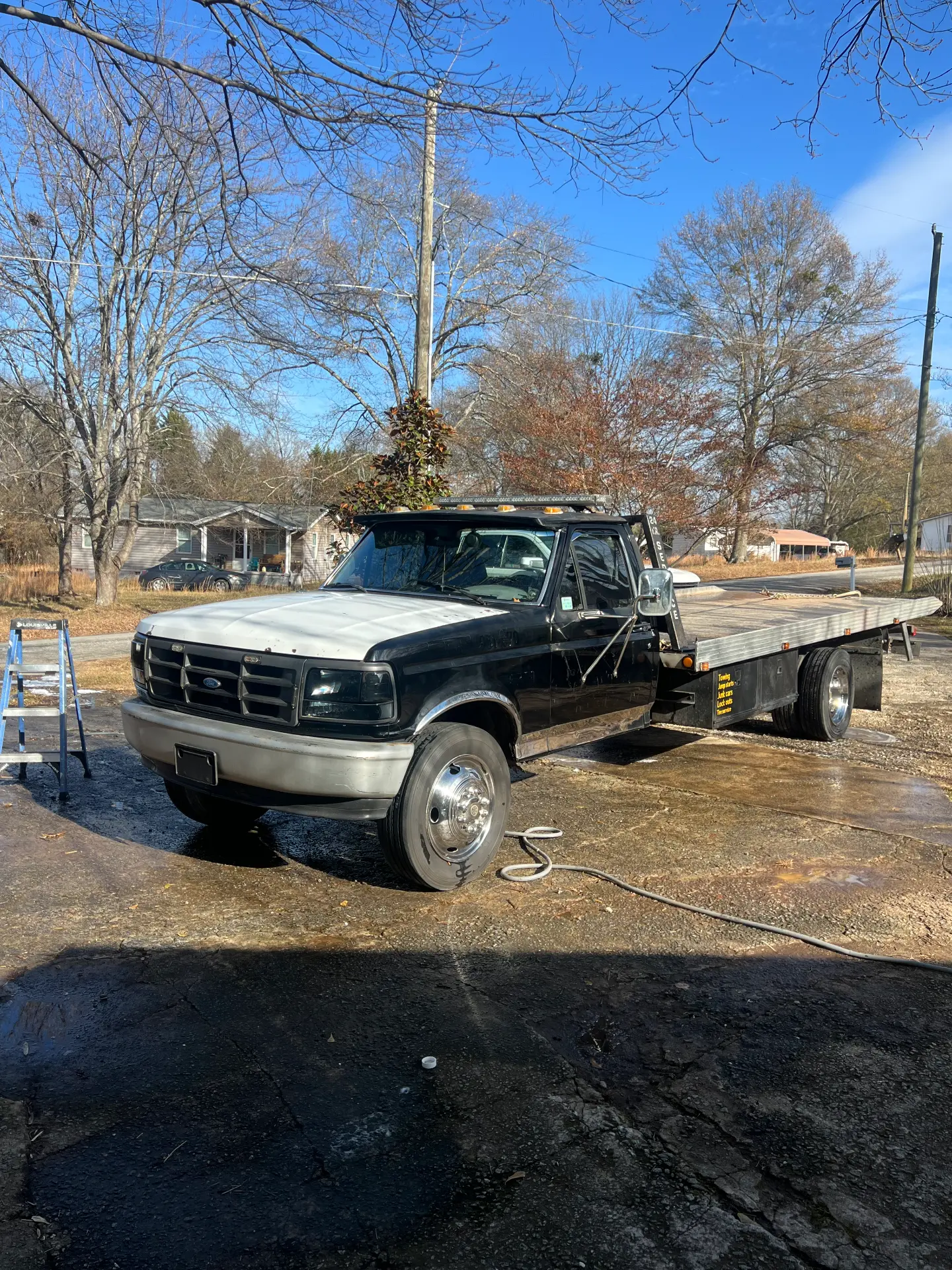 Elevated photo of the complete rollback bed